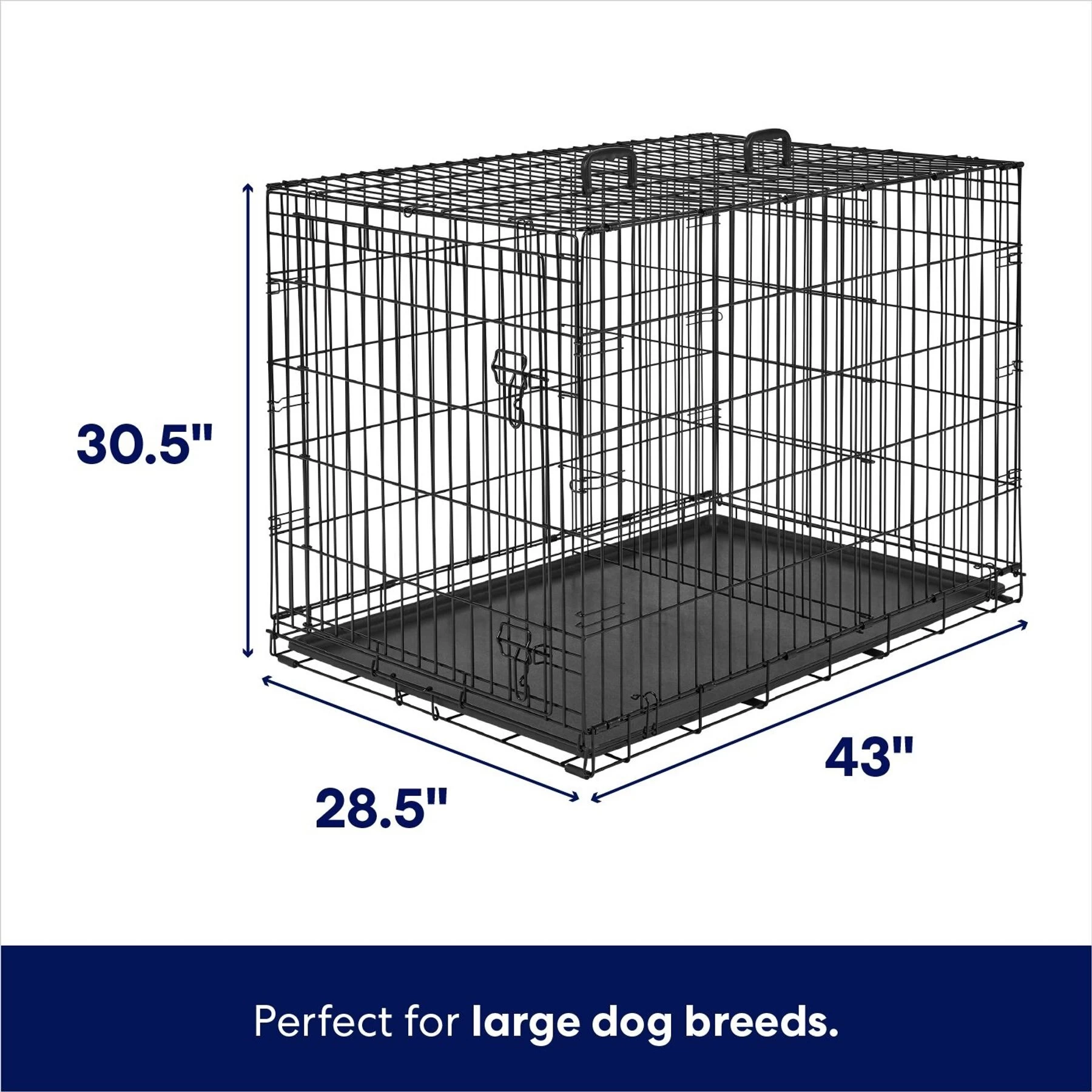 Frisco Heavy Duty Fold & Carry Single Door Collapsible Wire Dog Crate 2 Frisco Heavy Duty Fold & Carry Single Door Collapsible Wire Dog Crate - Image 2