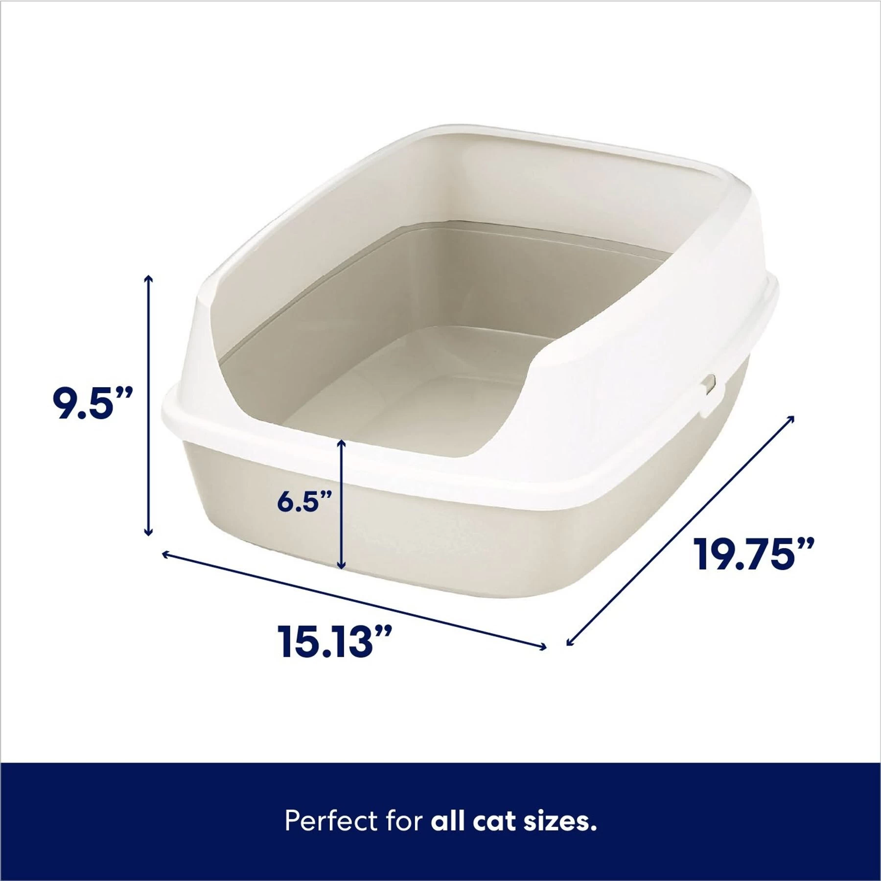 Frisco Open Top Cat Litter Box With Rim, Large 2 Frisco Open Top Cat Litter Box With Rim, Large - Image 2