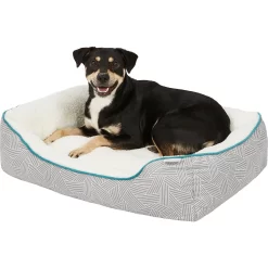 Frisco Sherpa Rectangular Bolster Cat & Dog Bed -Frisco Shop 144851 PT4. AC SS1800 V1578442937