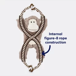 Frisco Monkey Plush With Rope Squeaky Dog Toy -Frisco Shop 147067 PT2. AC SS1800 V1678723896