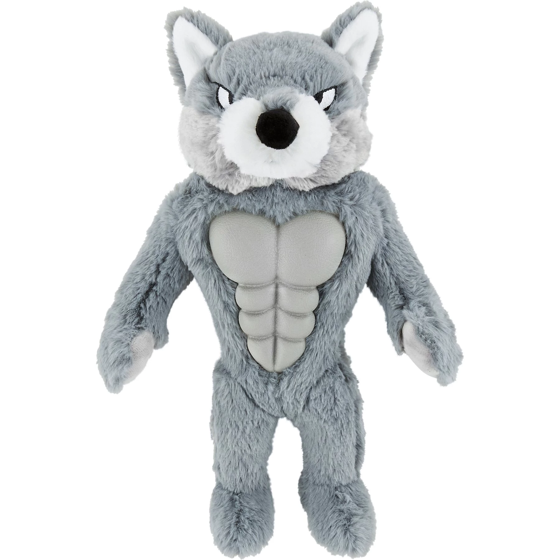 Frisco Wolf Muscle Plush Squeaky Dog Toy 1 Frisco Wolf Muscle Plush Squeaky Dog Toy