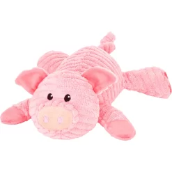 Frisco Corduroy Plush Squeaking Pig Dog Toy