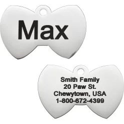Frisco Stainless Steel Personalized Dog & Cat ID Tag, Bow Tie