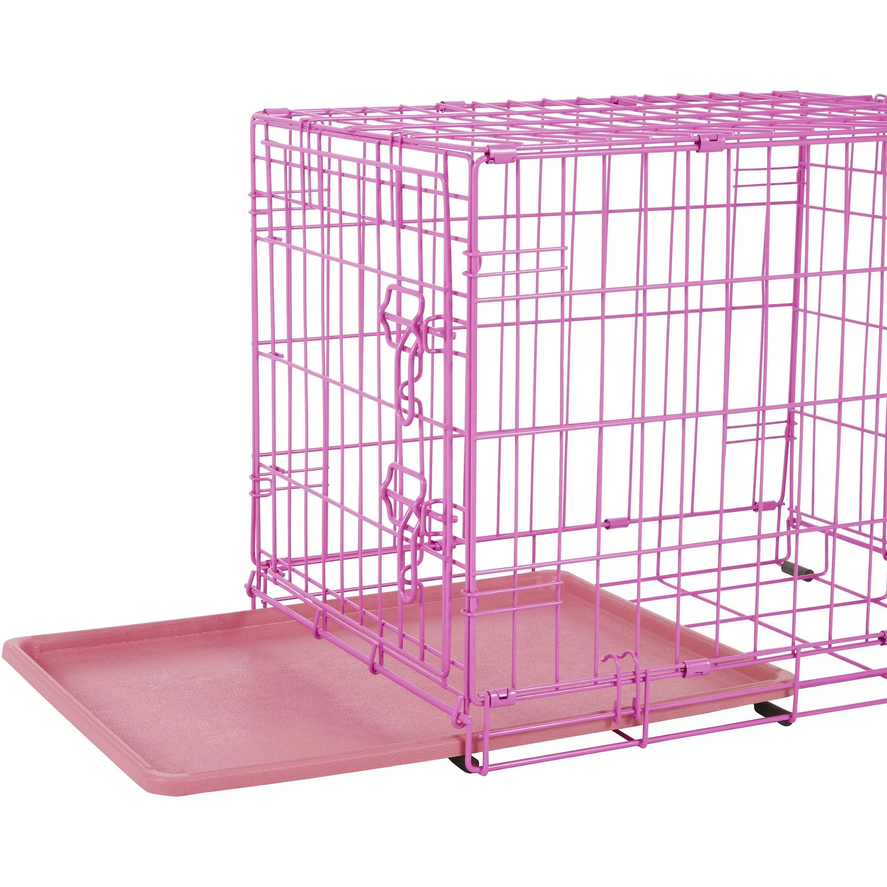 Frisco Fold & Carry Single Door Collapsible Wire Dog Crate, Pink 4 Frisco Fold & Carry Single Door Collapsible Wire Dog Crate, Pink - Image 4