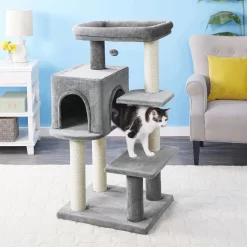 Frisco 48-in Heavy Duty Faux Fur Cat Tree & Condo