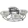Frisco Multi Pet Feeding 4-Bowls Stainless Steel Dog & Cat Bowls, 0.5 Cup