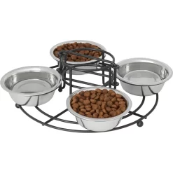 Frisco Multi Pet Feeding 4-Bowls Stainless Steel Dog & Cat Bowls, 0.5 Cup 10 Frisco Multi Pet Feeding 4-Bowls Stainless Steel Dog & Cat Bowls, 0.5 Cup -Frisco Shop 213787 PT2. AC SS1800 V1598450208