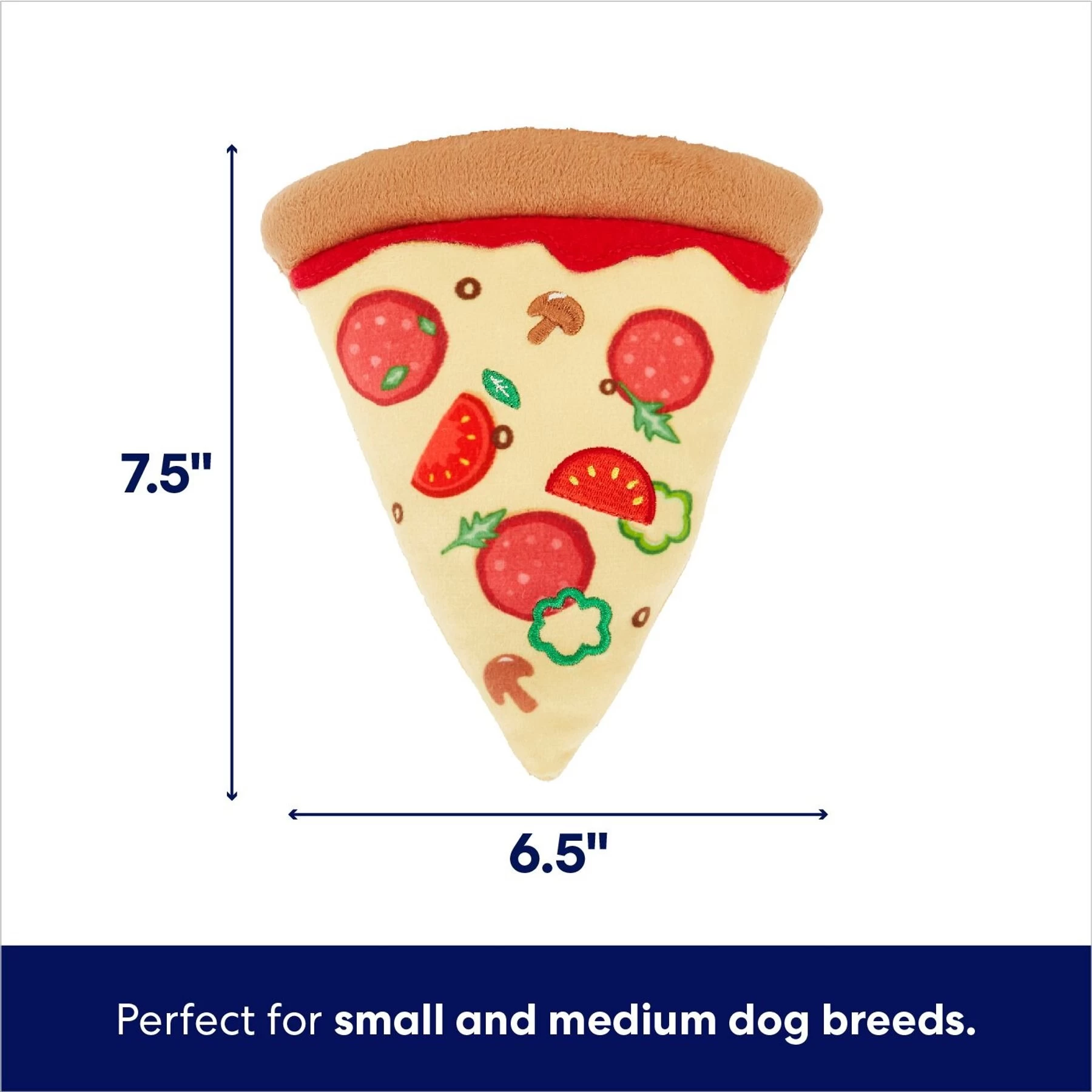 Frisco Pizza Slice Plush Squeaky Dog Toy 2 Frisco Pizza Slice Plush Squeaky Dog Toy - Image 2