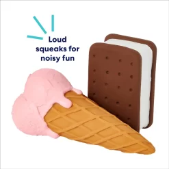 Frisco Ice Cream Sandwich & Ice Cream Cone Latex Squeaky Dog Toy -Frisco Shop 213840 PT2. AC SS1800 V1695748351