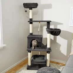 Frisco 66-in Cat Tree With Bed, Condo, Lounge Basket & Top Perch