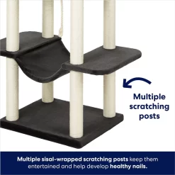 Frisco 73-in Cat Tree With Hammock, Condo, Lounge Basket, Top Perch & Bed -Frisco Shop 214384 PT4. AC SS1800 V1667228721