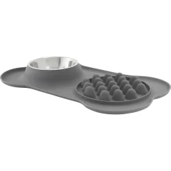 Frisco Silicone Slow Feeder Mat With Stainless Steel Bowl