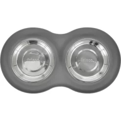 Frisco Double Stainless Steel Pet Bowl With Silicone Mat -Frisco Shop 215986 PT3. AC SS1800 V1591020066
