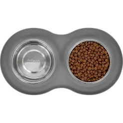 Frisco Double Stainless Steel Pet Bowl With Silicone Mat -Frisco Shop 215986 PT4. AC SS1800 V1591020068