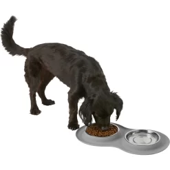 Frisco Double Stainless Steel Pet Bowl With Silicone Mat -Frisco Shop 215986 PT5. AC SS1800 V1605652436