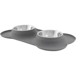 Frisco Silicone Stainless Steel Double Diner Dog & Cat Bowl