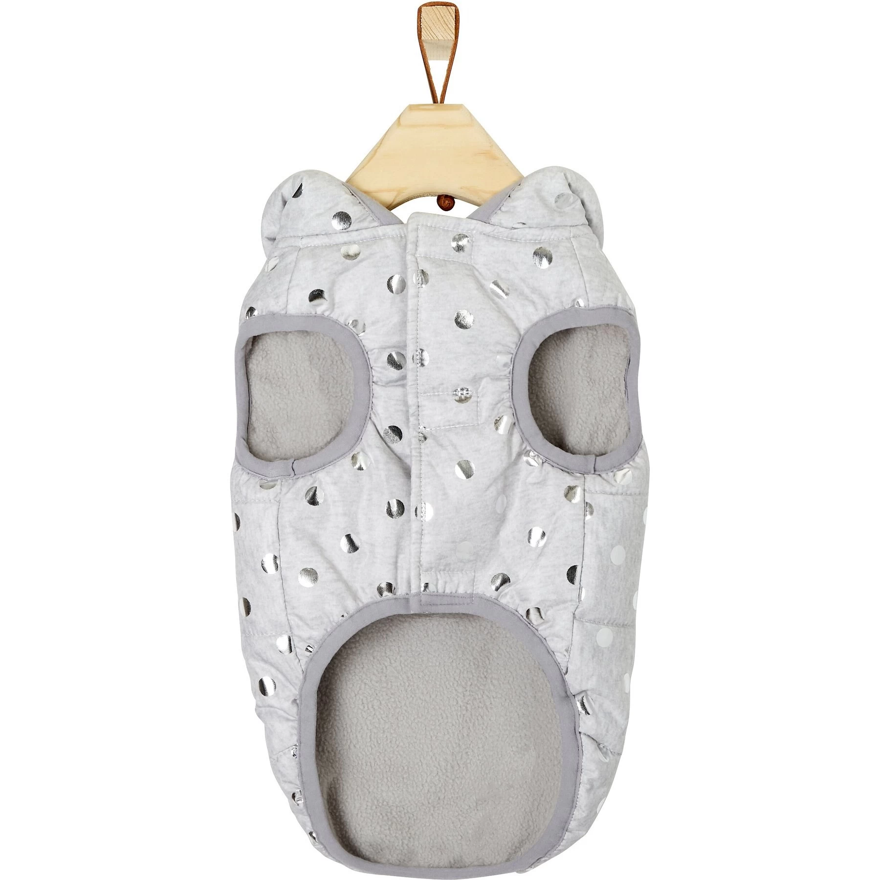 Frisco Mediumweight Silver Polka Dotted Insulated Dog & Cat Coat 5 Frisco Mediumweight Silver Polka Dotted Insulated Dog & Cat Coat - Image 5