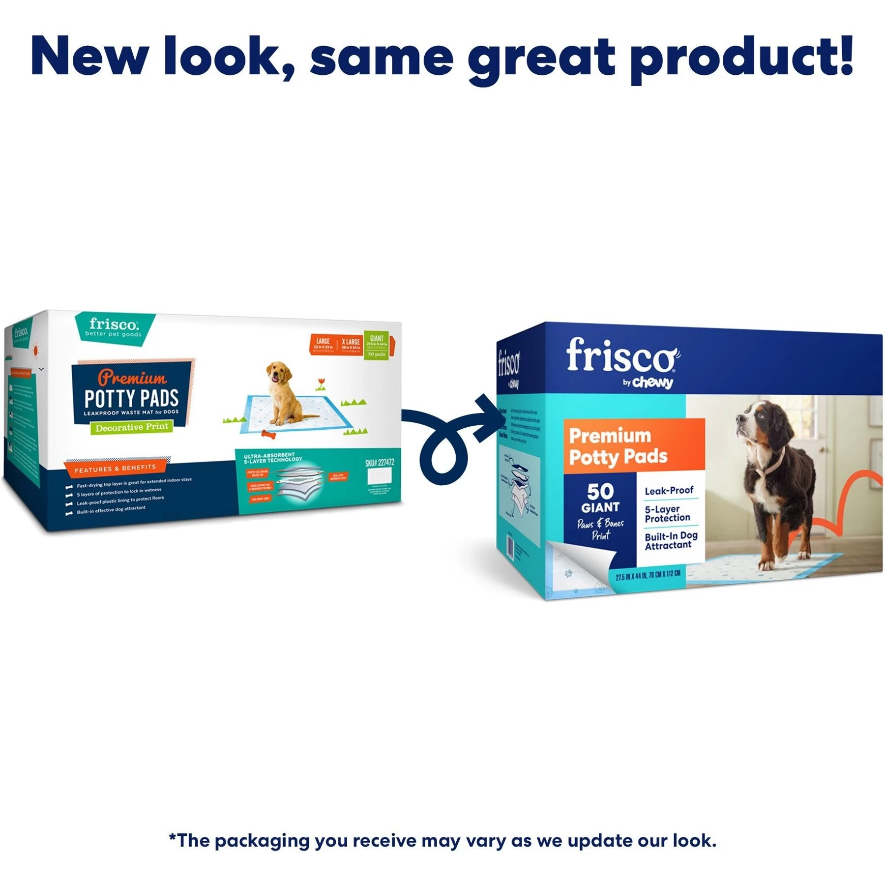 Frisco Premium Giant Printed Dog Training & Potty Pads, 27.5 X 44-in, Unscented 2 Frisco Premium Giant Printed Dog Training & Potty Pads, 27.5 X 44-in, Unscented - Image 2