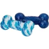 Frisco Retro Denim & Swirl TPR Bone Squeaky Dog Toy