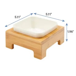 Frisco Square Melamine Dog & Cat Bowl With Bamboo Stand -Frisco Shop 232072 PT6. AC SS1800 V1605756717