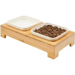 Frisco Square Melamine Dog & Cat Bowl Set With Bamboo Stand -Frisco Shop 232076 PT6. AC SS1800 V1684761684