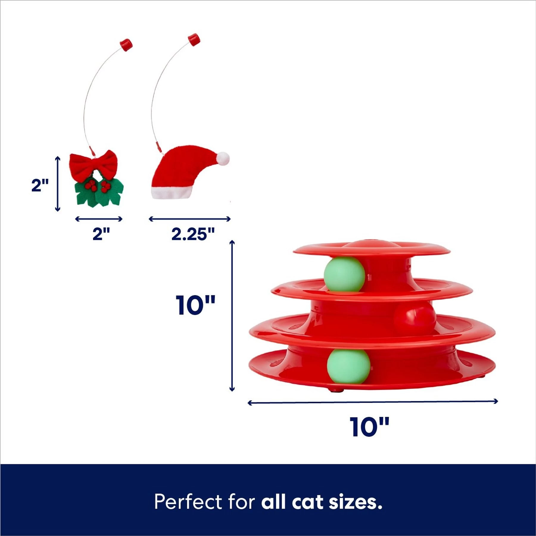 Frisco Holiday Santa Hat & Mistletoe Cat Tracks Cat Toy 2 Frisco Holiday Santa Hat & Mistletoe Cat Tracks Cat Toy - Image 2