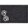 Frisco Microfiber Chenille Paw Print Dog & Cat Mat, Dark Gray