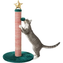 Frisco Holiday 29.5-in Candy Cane Sisal Cat Scratching Post With Toy -Frisco Shop 236565 PT2. AC SS1800 V1601342456