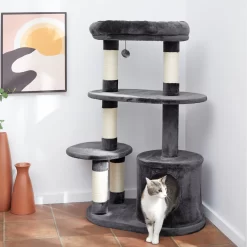 Frisco 48.25-in Heavy Duty Faux Fur Cat Tree & Condo