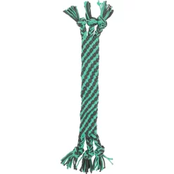 Frisco Flat Teal & Gray Braided Rope Squeaky Fetch Dog Toy