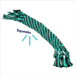Frisco Flat Teal & Gray Braided Rope Squeaky Fetch Dog Toy -Frisco Shop 242127 PT2. AC SS1800 V1695748438