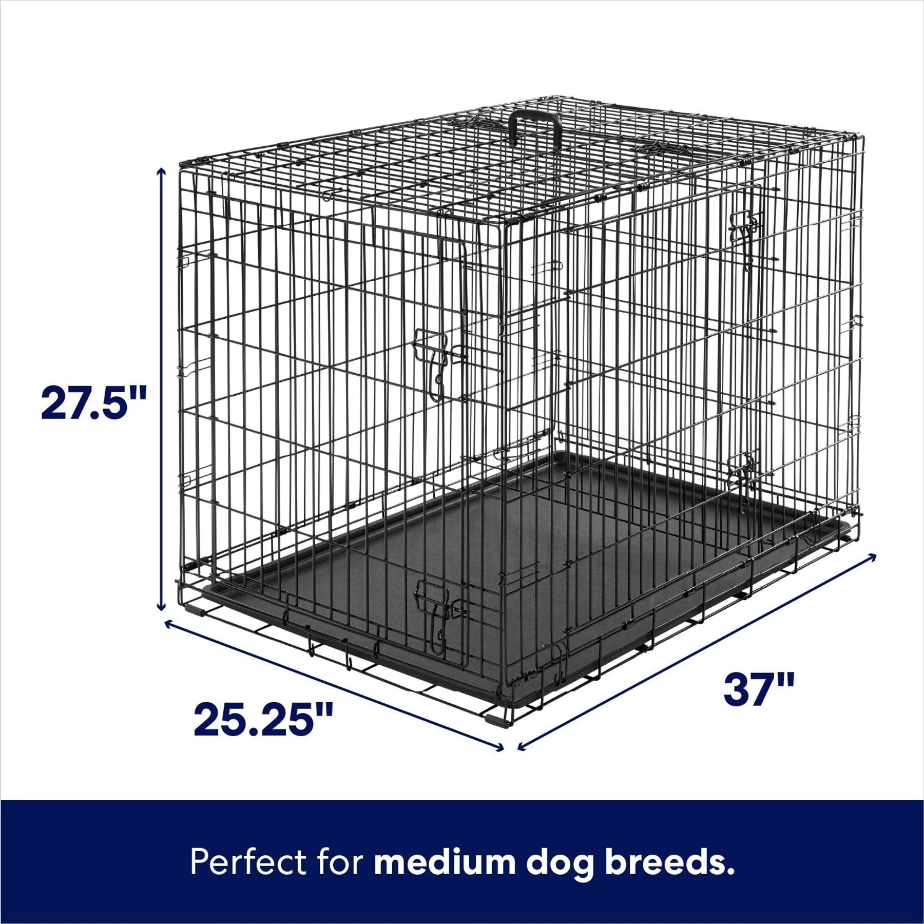 Frisco Heavy Duty All-in-1 Multi-Stage 3 Door Collapsible Wire Dog Crate 2 Frisco Heavy Duty All-in-1 Multi-Stage 3 Door Collapsible Wire Dog Crate - Image 2