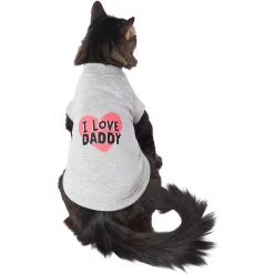Frisco I Love Daddy Dog & Cat T-Shirt, Gray -Frisco Shop 249263 PT2. AC SS1800 V1624616254