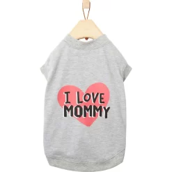 Frisco I Love Mommy Dog & Cat T-Shirt, Gray