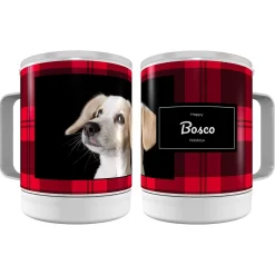 Frisco Plaid Insulated Personalized Mug, 10-oz