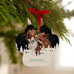 Frisco Winter Town Paw Shape Metal Personalized Dog & Cat Holiday Ornament -Frisco Shop 249379 PT2. AC SS1800 V1608347252