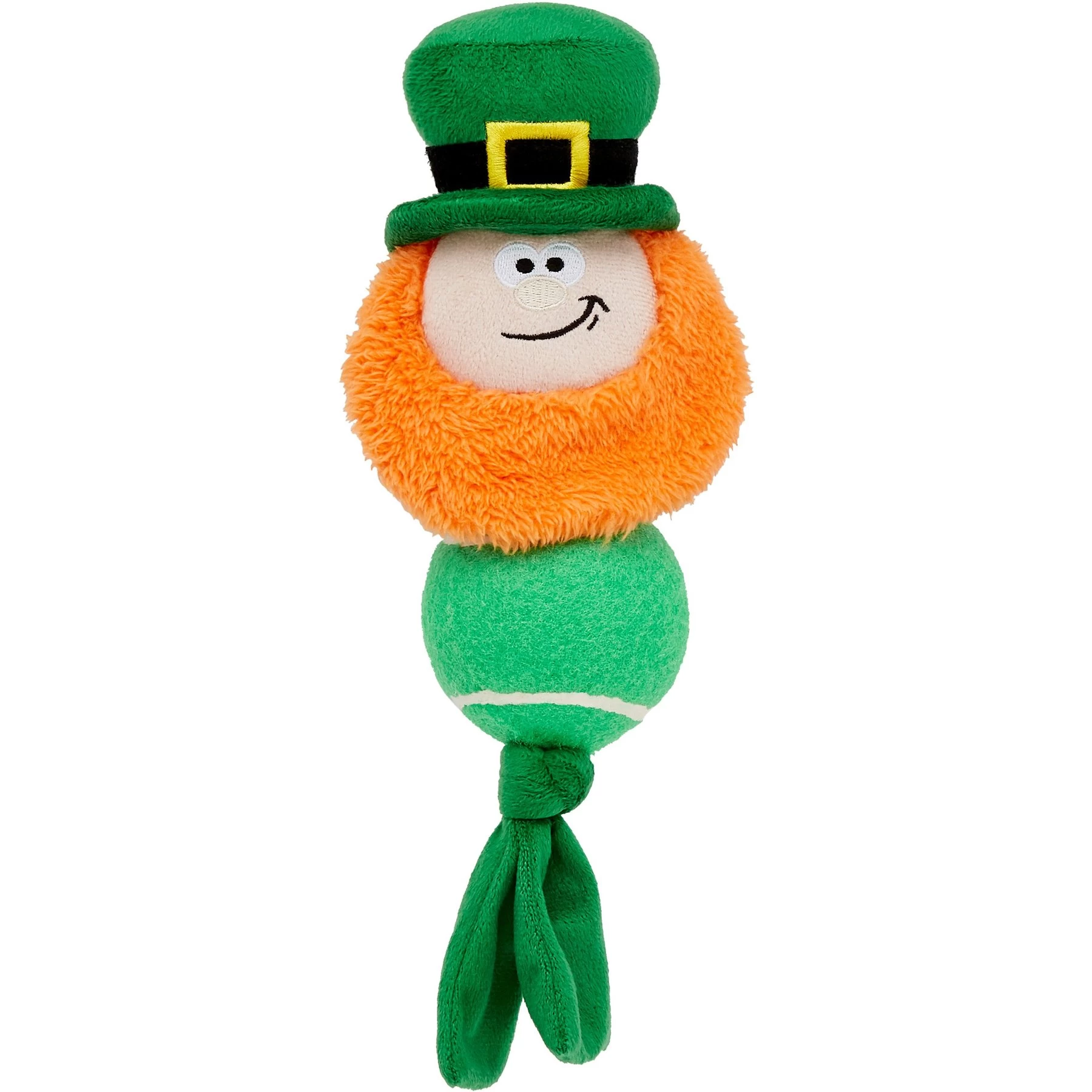 Frisco St. Patrick's Leprechaun Plush With Tennis Ball Squeaky Dog Toy 1 Frisco St. Patrick's Leprechaun Plush With Tennis Ball Squeaky Dog Toy