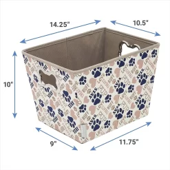 Frisco Rectangle Collapsible Pet Toy Storage Bin, Tan Novelty Paws -Frisco Shop 250581 PT2. AC SS1800 V1613773601