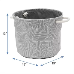 Frisco Round Collapsible Pet Toy Storage Bin, Gray Basket Weave 6 Frisco Round Collapsible Pet Toy Storage Bin, Gray Basket Weave -Frisco Shop 250585 PT2. AC SS1800 V1613774793