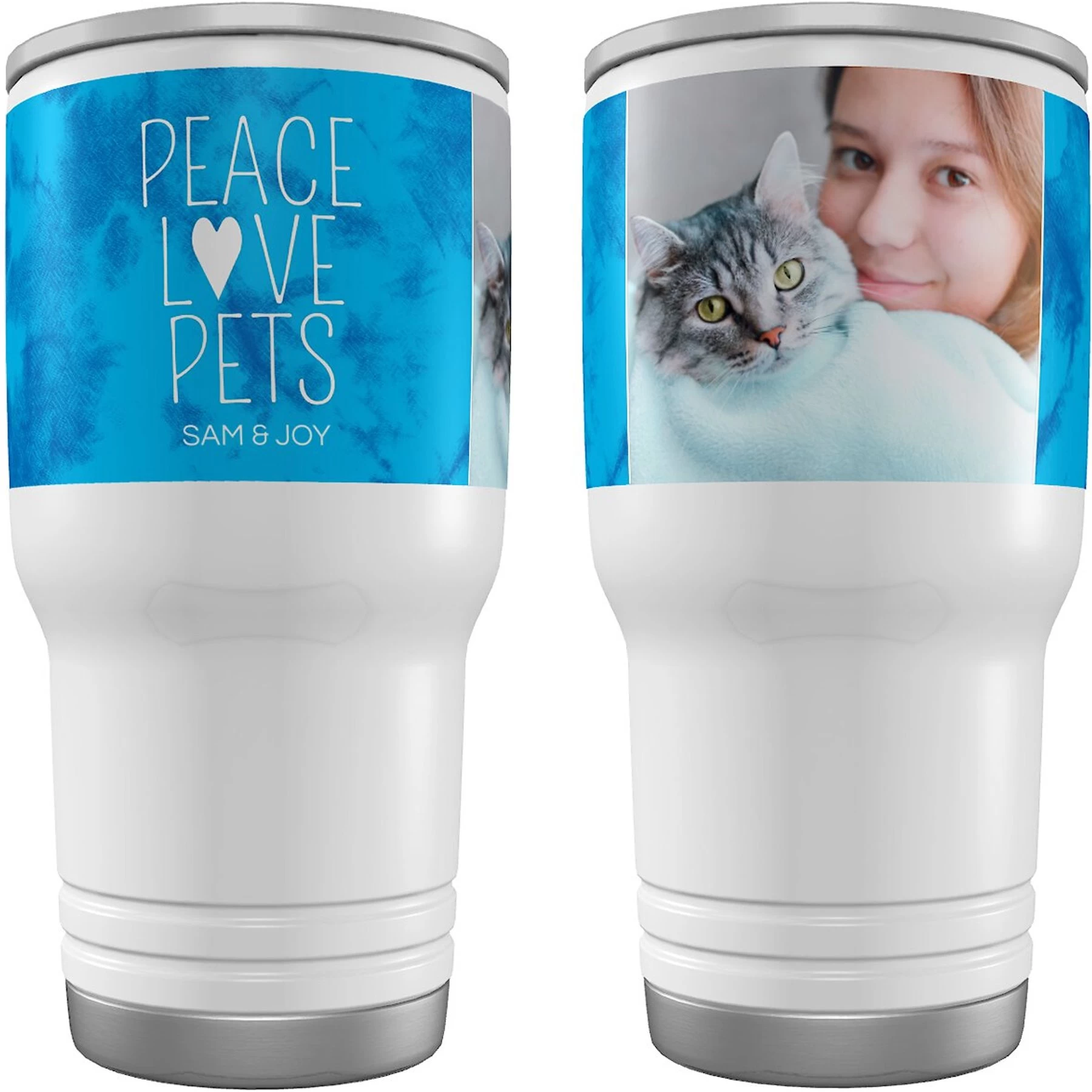 Frisco Double Walled "Peace Love Pets" Personalized Tumbler, 30-oz Cup 1 Frisco Double Walled "Peace Love Pets" Personalized Tumbler, 30-oz Cup