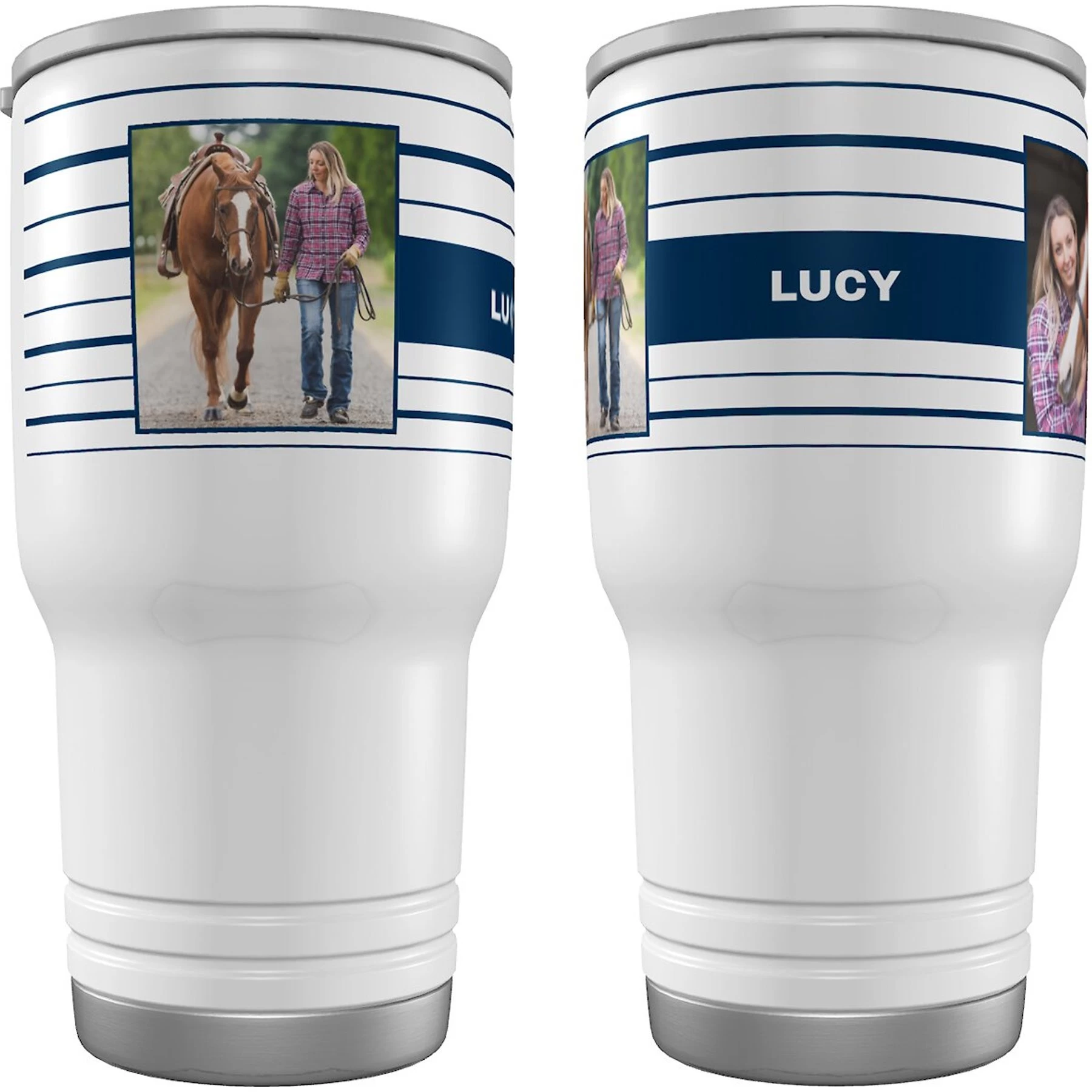 Frisco Double Walled Preppy Stripes Personalized Tumbler, 30-oz Cup 1 Frisco Double Walled Preppy Stripes Personalized Tumbler, 30-oz Cup