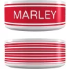 Frisco Preppy Stripes Ceramic Personalized Dog Bowl