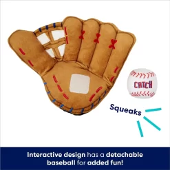 Frisco Baseball Mitt & Ball Interactive Plush Squeaky Dog Toy -Frisco Shop 252756 PT2. AC SS1800 V1686580089