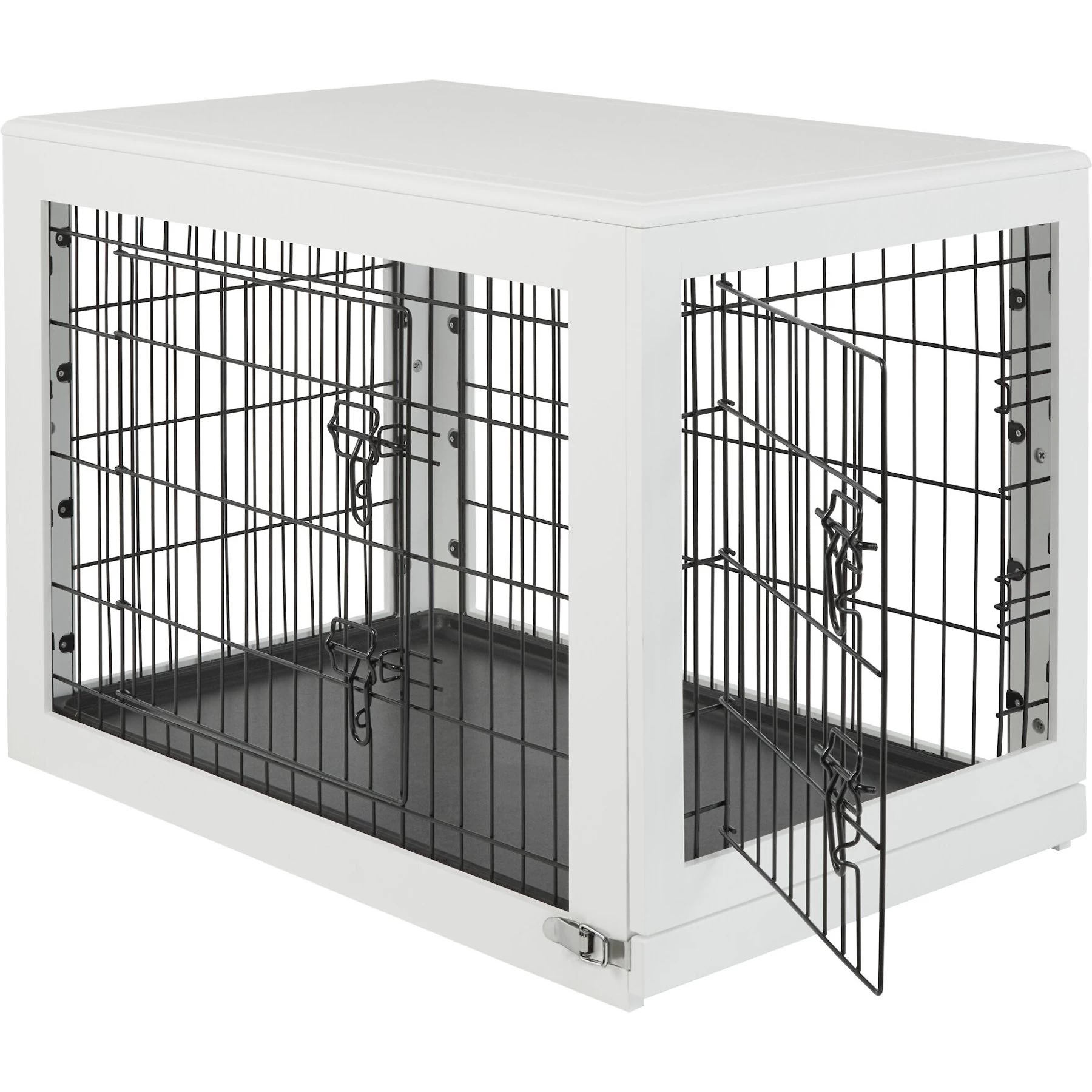 Frisco Double Door Furniture Style Dog Crate, White 3 Frisco Double Door Furniture Style Dog Crate, White - Image 3
