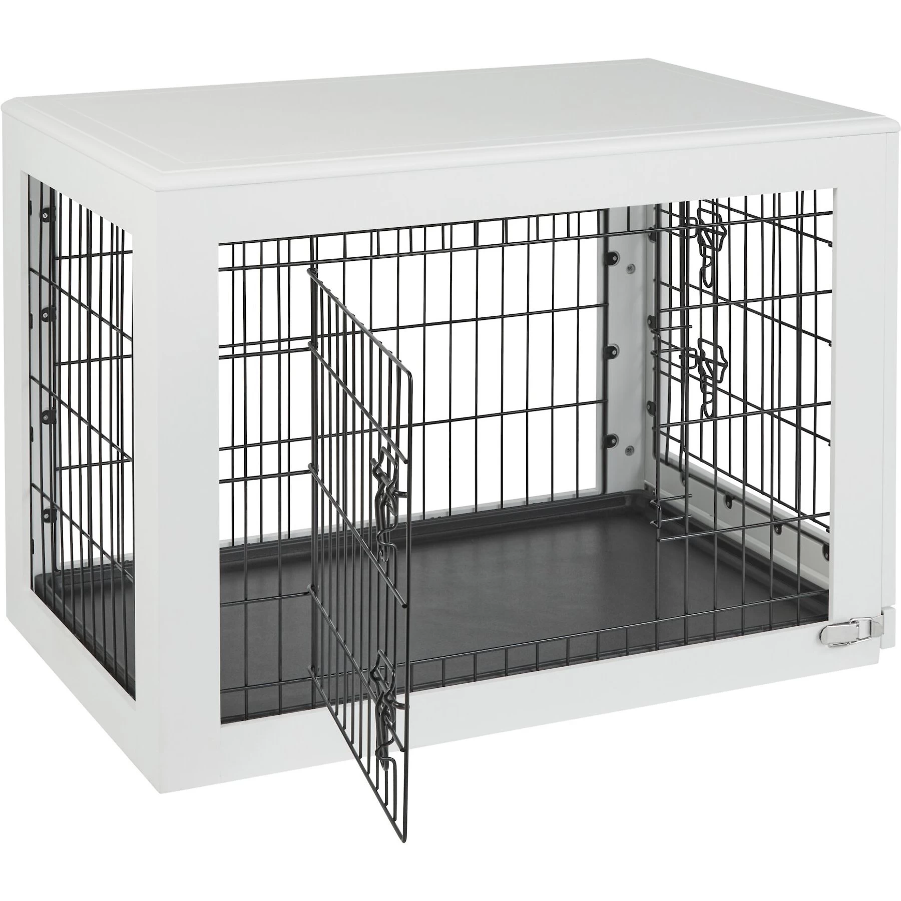 Frisco Double Door Furniture Style Dog Crate, White 4 Frisco Double Door Furniture Style Dog Crate, White - Image 4