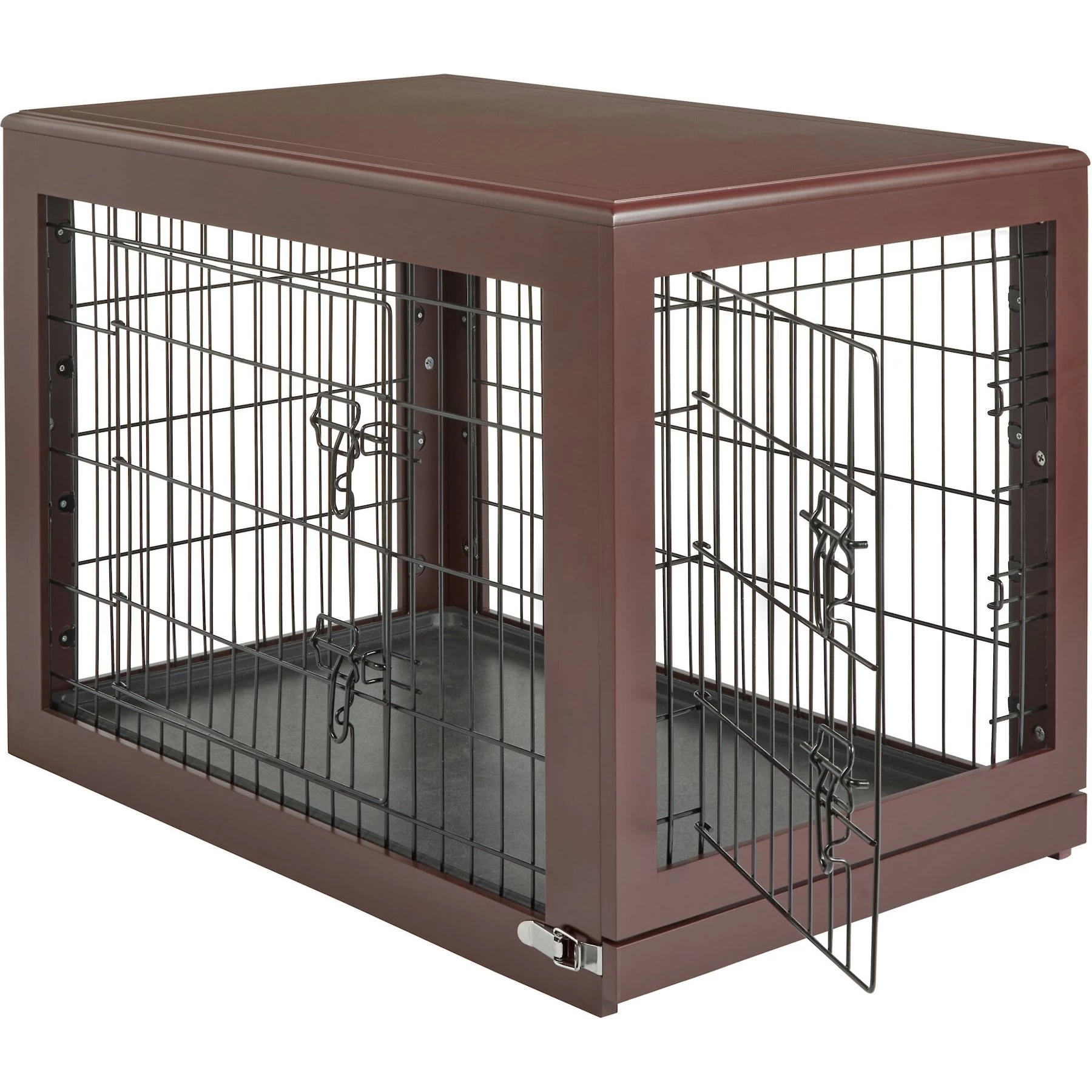 Frisco Double Door Furniture Style Dog Crate, Brown 3 Frisco Double Door Furniture Style Dog Crate, Brown - Image 3