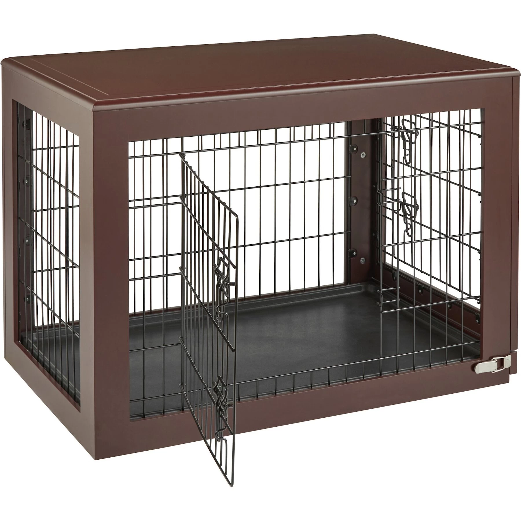 Frisco Double Door Furniture Style Dog Crate, Brown 4 Frisco Double Door Furniture Style Dog Crate, Brown - Image 4