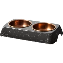 Frisco Copper Stainless Steel Double Dog & Cat Bowls With Black Marble Stand -Frisco Shop 253058 PT6. AC SS1800 V1616595467