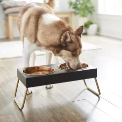 Frisco Copper Stainless Steel Elevated Foldable Double Dog & Cat Bowls -Frisco Shop 253060 PT2. AC SS1800 V1616594243