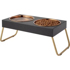 Frisco Copper Stainless Steel Elevated Foldable Double Dog & Cat Bowls -Frisco Shop 253060 PT3. AC SS1800 V1616594251